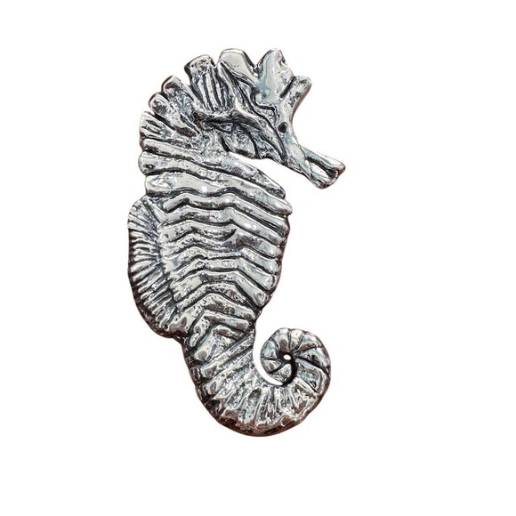 Beau Jewelry - .999 Sterling Silver Large Seahorse Nautical Sea Life Statement Charm Pendant